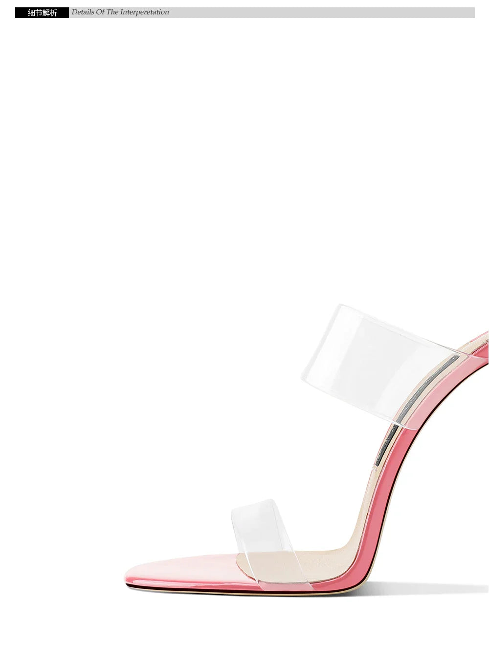 Pink Summer New Fashionable Open toed Sandals High Heels Women's Fine Heels Sharp Pointed Design Sensation Cool Slippers