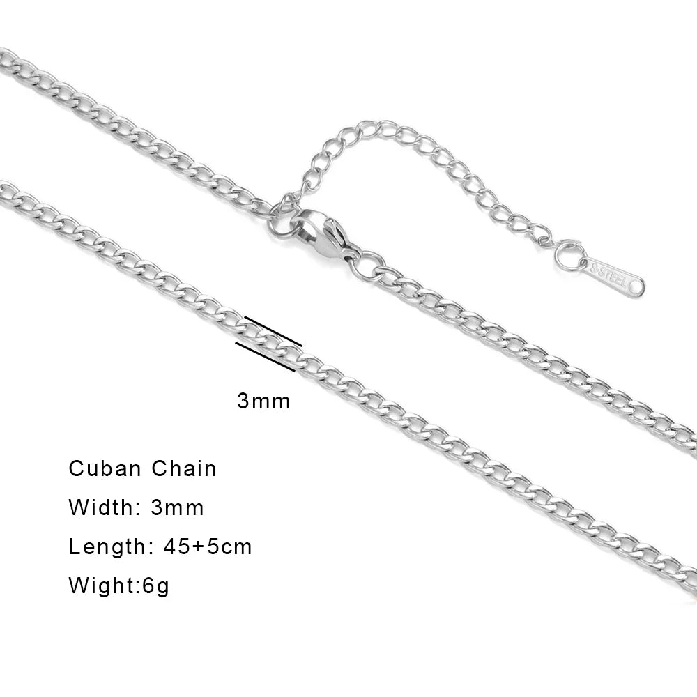 Stainless Steel Gold Color Chain Necklace Women Minimalist Cuban Paperclip Twisted Snake Chain Fashion Jewelry Wholesale