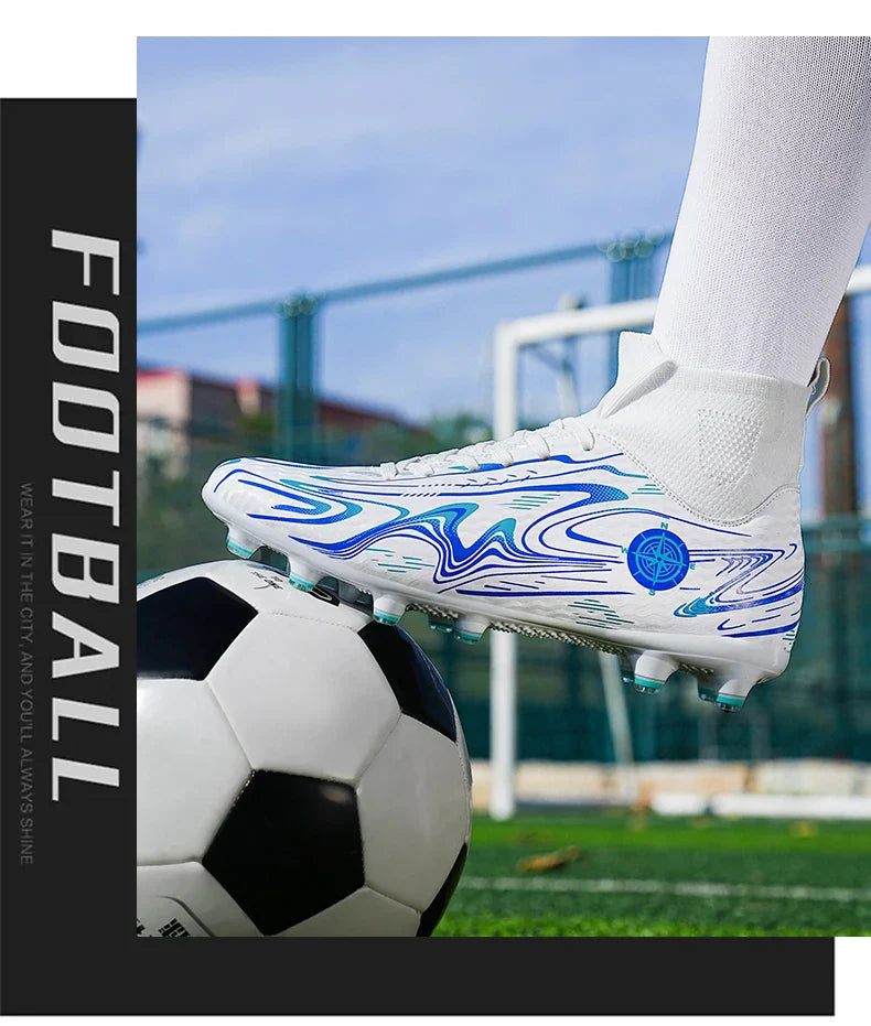 Children Professional Soccer Boots Non-slip Kids Football Shoes Outdoor Sock Boys Sport Futsal Match Training Sport Sport Sneake