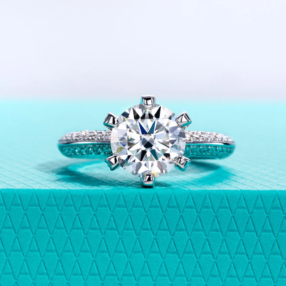 3ct D Color Moissanite Engagement Ring 18K Gold Plated 925 Sterling Silver Wedding Band for Women Jewelry Wholesale