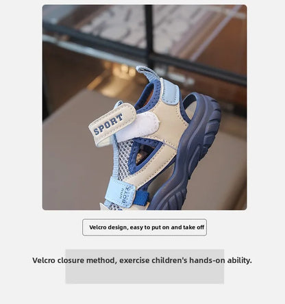 Summer Children Beach Sandals Boys Breathable Mesh Sport Sandals Baby Soft Light Kindergarten Cool Shoes
