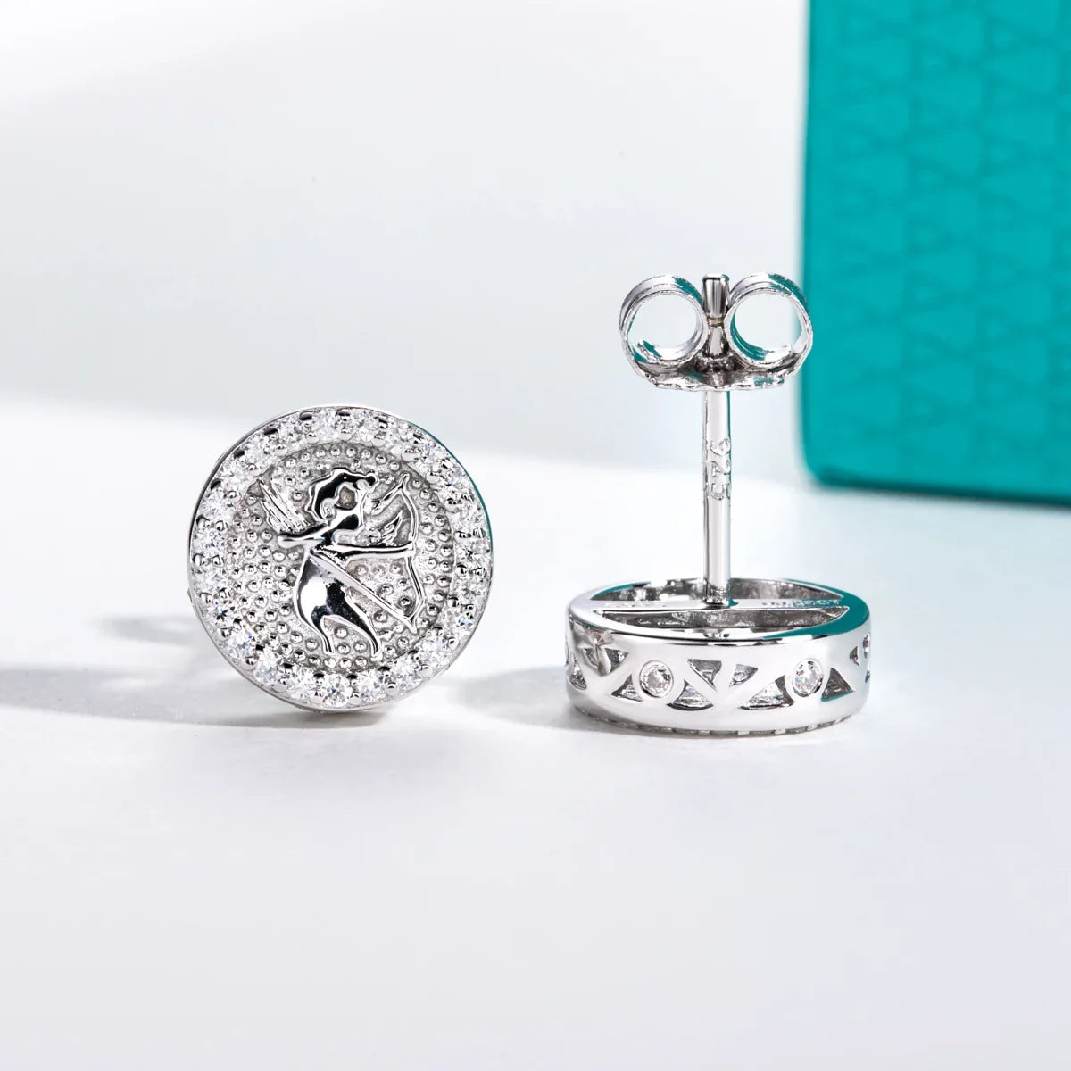 0.29cttw Iced Out Moissanite Stud Earrings 925 Sterling Silver Angel Earring New Age Hip Hop Jewelry for Men And Women