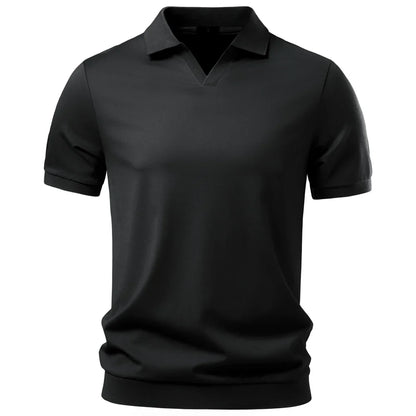 Men's Breathable Silky Polo Shirt Solid Color Soft Skin-Friendly Casual Cool Old Money Style Male Polo Shirts