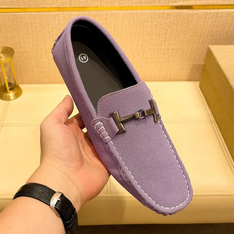 Suede Men Casual Shoes Lazy Shoes Male Breathable Slip-on Mens Driving Flat Shoes Comfortable Boat Shoe Loafers Moccasins