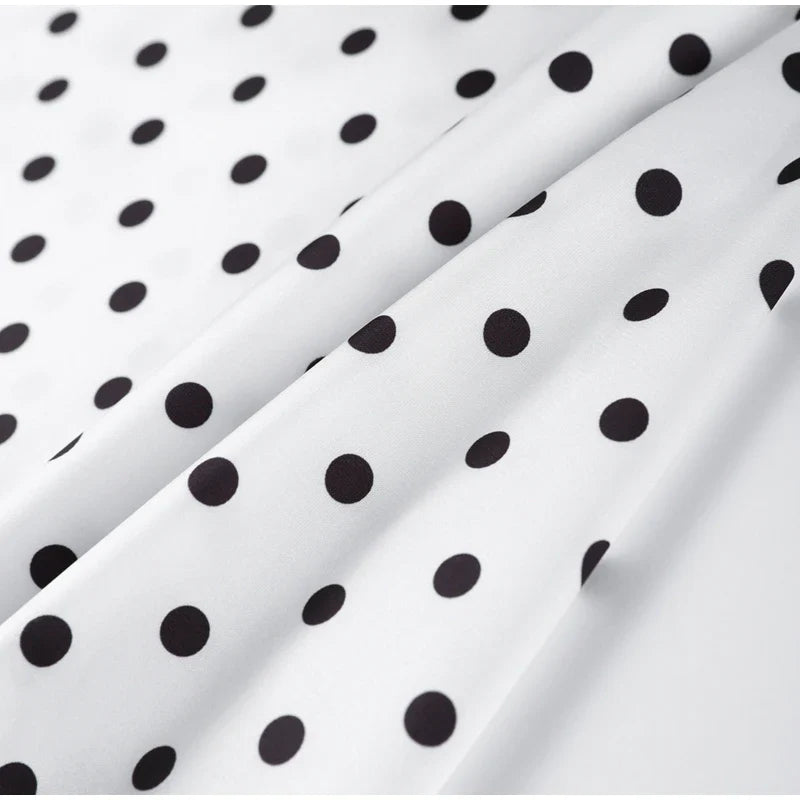 Fashion Lace Up Polka Dot Mini Dress Women Square Collar Short Sleeve Satin Party Dresses2026 Summer Lady Elegant Beach Robe New