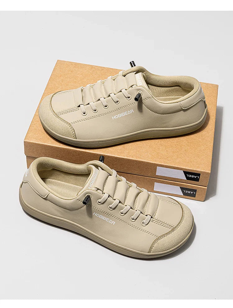 Barefoot Shoes Unisex Wide Toe Artificial Leather Sneakers Zero Drop Slip On Outdoor Lightweight Comfortable Shoes