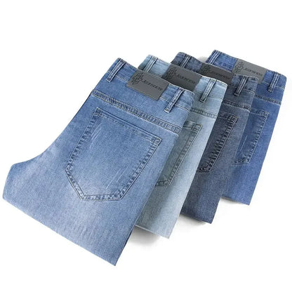 Summer Thin Mens Clothing Cowboys Slim Straight Jeans Men Denim Pants Casual Regular Fitness Men's Trousers Light Blue 2026 Y2K