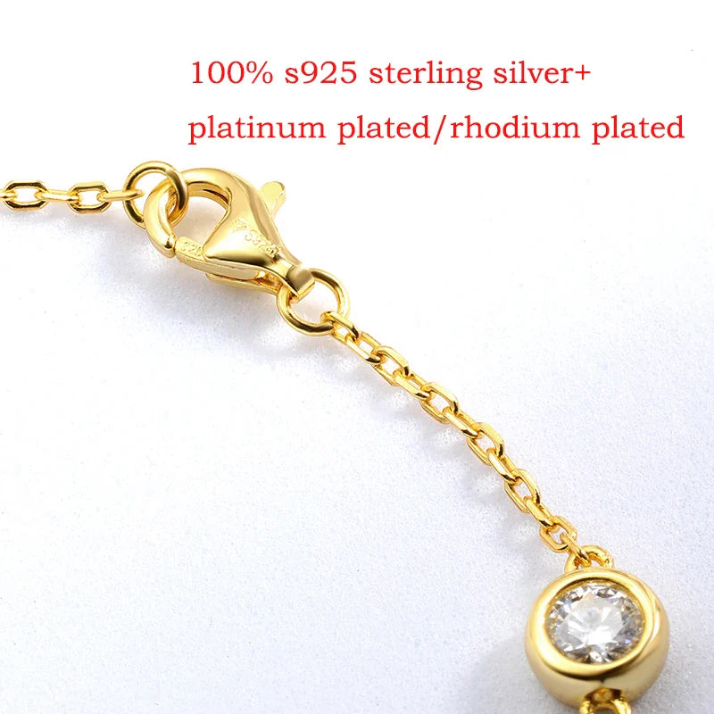 4mm Classic Bubble Moissanite Bracelet for Women 8 Stones Sparkling Lab Diamond Tennis Bracelet 925 Sterling Silver