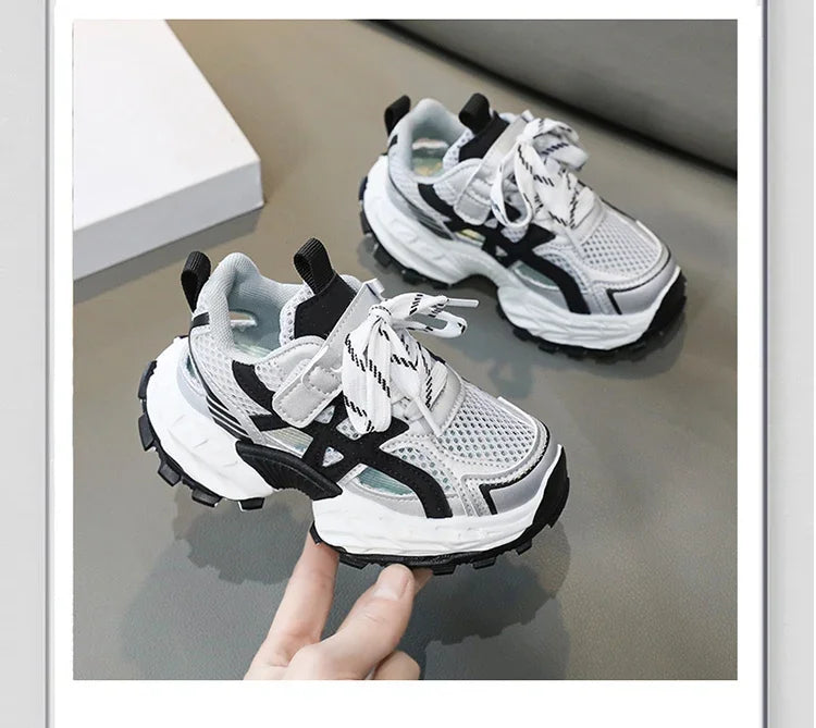 Fashion Kids Soft Chunky Running Sports Shoes Children's Sneakers Boy Spring Summer Mesh Girls School Causal Basketball Shoes