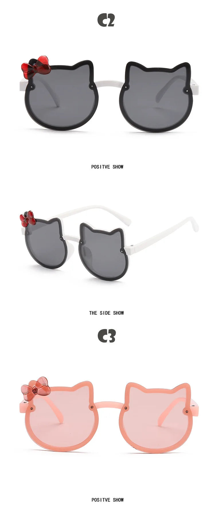 Kids Sunglasses Girls Boys Shiny Bowknot Sun Glasses Lovely Cat Children Eyewear Fashion Gradient Eyeglasses UV400