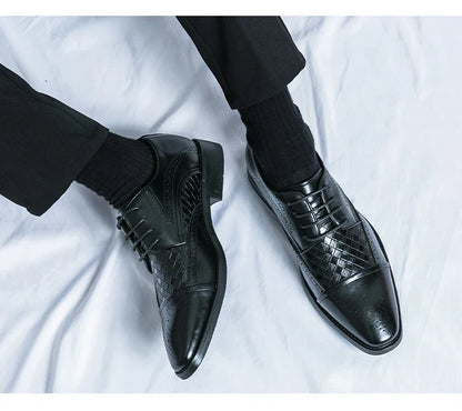 Fashion Brogue Shoes Dress Wedding Social Office Leather Shoes For Men Classic Casual Business Party Formal Leather Shoes Man