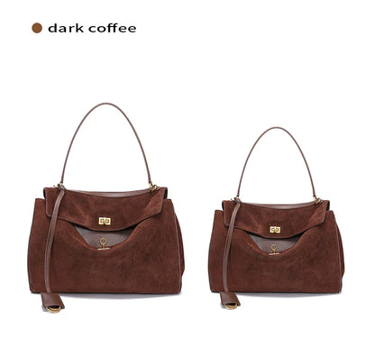2025 Autumn Winter Women's Suede genuine leather Bag Shoulder Handbag Large Capacity Single Tote Bag Handbag Luxury Designer Bag