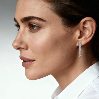 All Moissanite Stud Earrings For Women 925 Sterling Silver Sparkling Wedding Fine Jewelry Earring Stud Women's Earrings