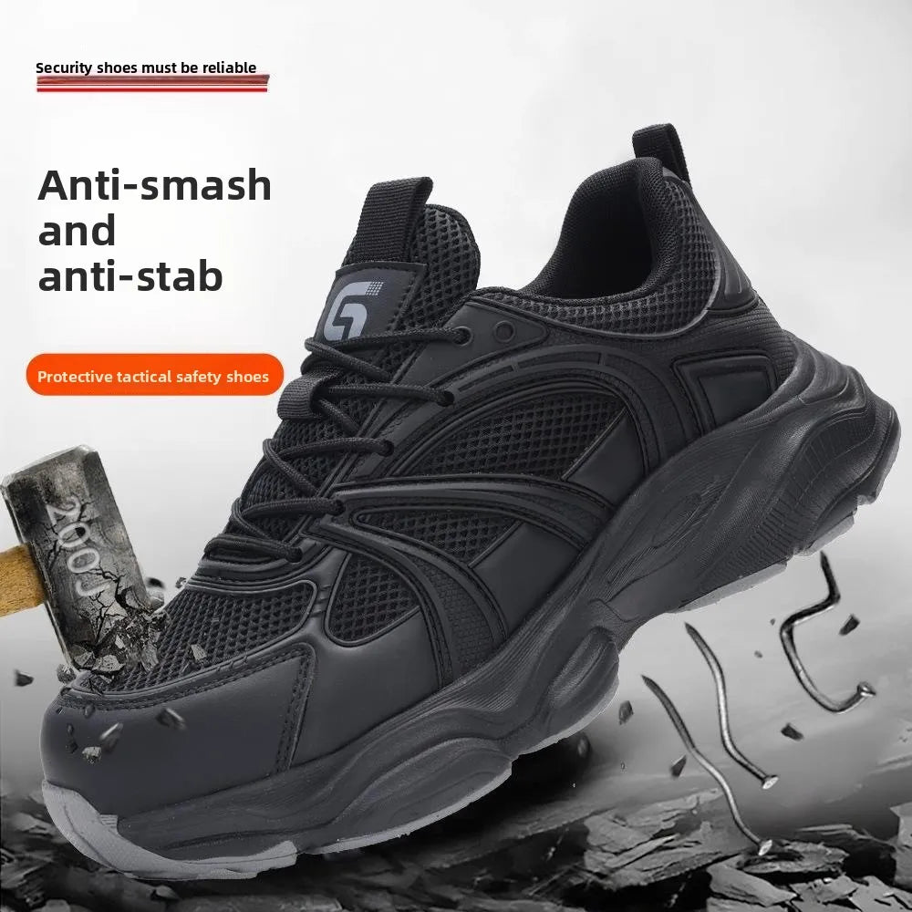 Safety Shoes Men Shoes Breathable Anti Smashing Puncture Comfortable Men's Safety Tennis Steel Toe Cap Puncture