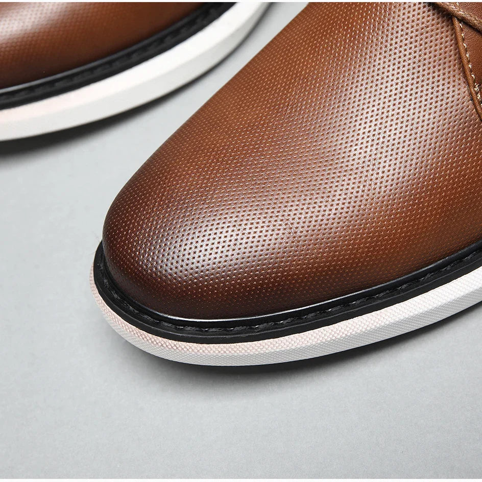 2025 Spring/Summer New Men Shoes Comfy Luxury Brand Men Casual Shoes Lace Up Business Style Dress Shoes BHKH Men Shoes