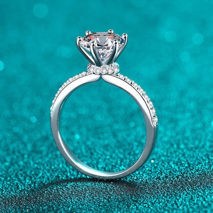 2ct D VVS1 Color Moissanite Engagement Ring For Women 925 Sterling Silver with Gold Plated Rings Wedding Jewelry Bands