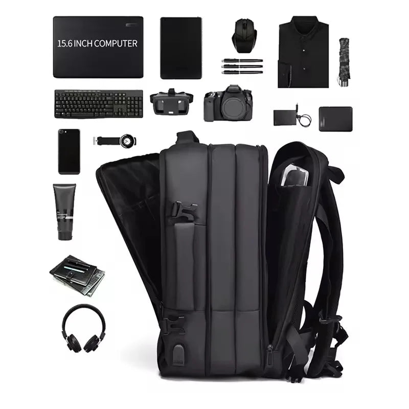 16 Inch Large-capacity Men's High-end Backpack Computer Bag High-end Business Bag Expandable Backpack Witch USB