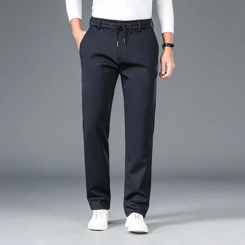 Men's Stretch Casual Pants Autumn Elastic Waist Straight Jogger Sweatpants Korean Business Classic Brand Trousers Male Clothing