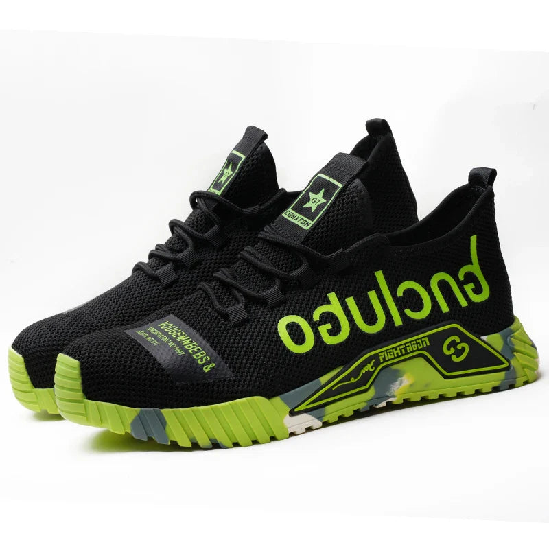 Steel Toe protection Shoes Anti smashing Anti-Puncture Men's Safety Shoes Lightweight Breathable Men's Resistant Work Shoes