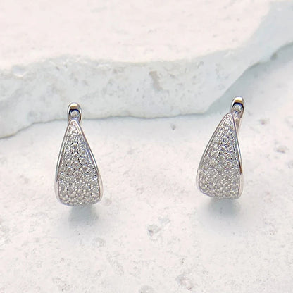 Full D Color Moissanite Earrings 925 Sterling Silver for Women Lab Diamond Plated White Gold Earrings Wedding Jewelry