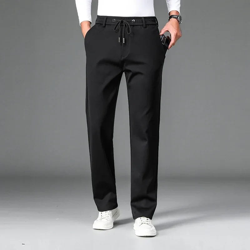 Men's Stretch Casual Pants Autumn Elastic Waist Straight Jogger Sweatpants Korean Business Classic Brand Trousers Male Clothing