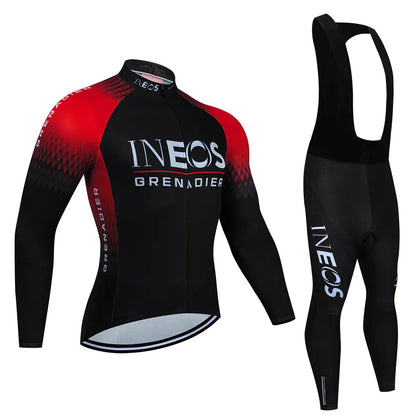 Ineos Grenadier Pro Team Tricuta Cycling Man 2022 Men's Bicycle Clothing Gel Clothes Jacket Bib Jersey Set Winter fleece Suit