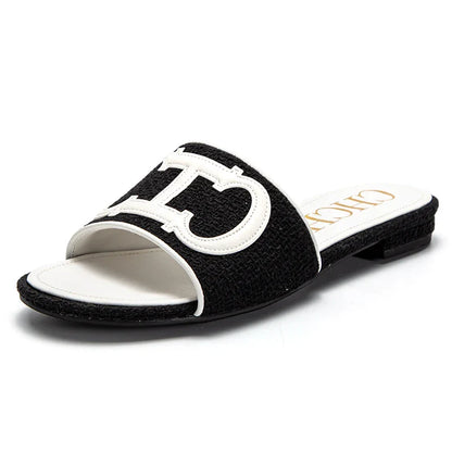 Women's Slippers New Fabric Fashion Flat Sandals Business Banquet Women's Shoes