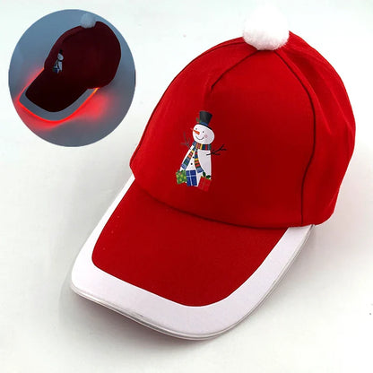 Hot LED Light Up Baseball Cap Neon Colorful Glowing Adjustable Sun Hats For Women Men Night Running Caps Travel Supplies