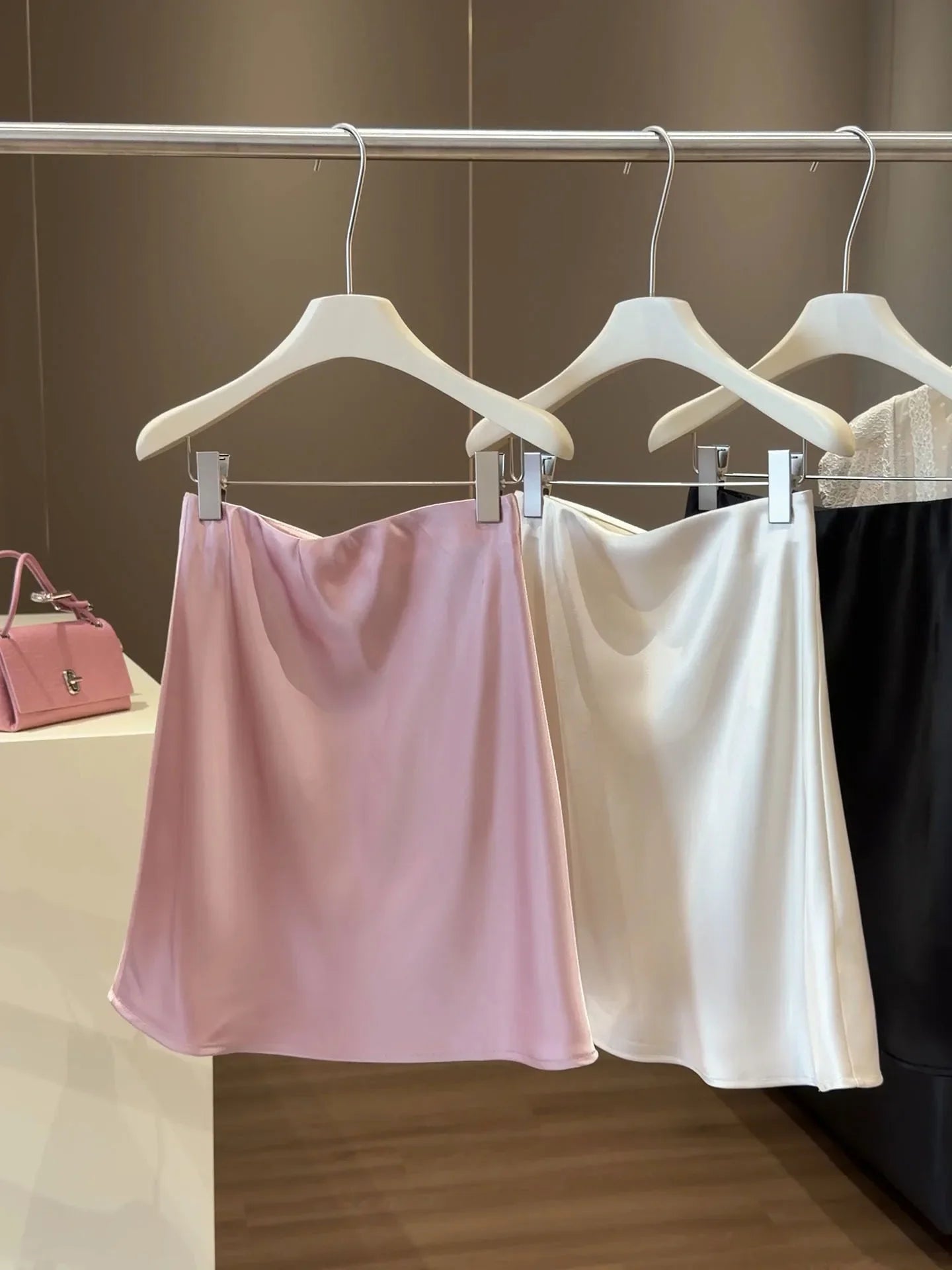 High-waisted Satin Skirts Women Summer 2026 French  Slim Simple A-line Skirt Female Elegant Korean Style Mini Skirt for Women