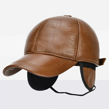 2026 Adjustable Men's Genuine Cowhide Leather Baseball Cap for Fall Winter Outdoor Sports Hat Men Real Cowhide Leather Caps