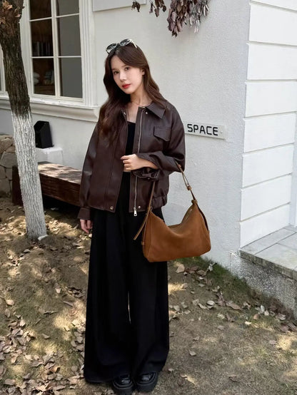 Genuine Grade Suede Leather Luxury Designer Large Capacity Women's Tote Bag Vintage Shoulder Crossbody Underarm Bags Trendy New