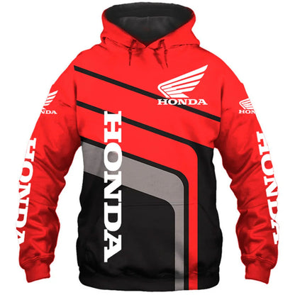 Men's Hoodie 3D Printed Motorcycle Men's Hoodie Fashion Outdoor Sports Racing Hoodie Oversized Honda Sportswear