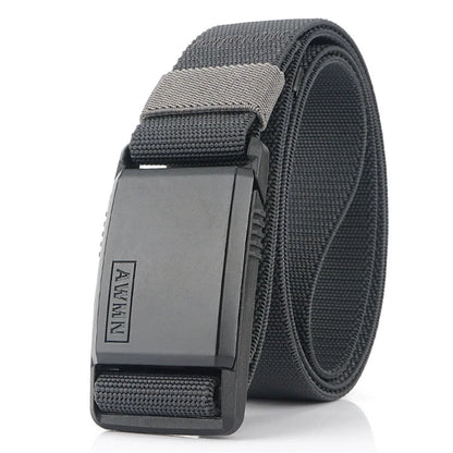 2026 New Fashion Nylon Belt  Magnetic Buckle Adjustable Belts For Men Elastic Belts High Quality Wear-resistant Training Belt