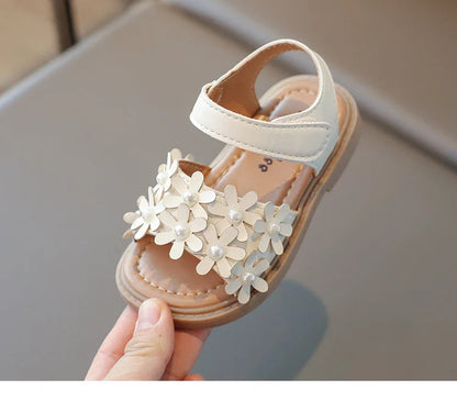 Little Girl's Shoes Bowknot New Summer Girls' Open-toe Sandals Princess Style, Beach Shoes, Soft Sole, Non-slip and Comfortable
