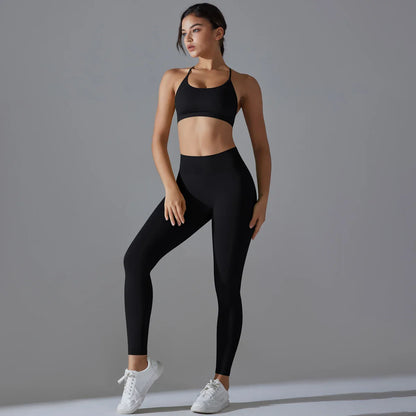 Ribbed Set Woman 2 Piece Seamless Yoga Set Gym Wear Push Up Sports Bra Leggings For Women Workout Outfit Sportswear Tracksuit