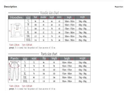 Men's hoodie set for autumn and winter, hoodie and sweatpants set, new hooded sportswear and fashionable sweatpants, two-piece s