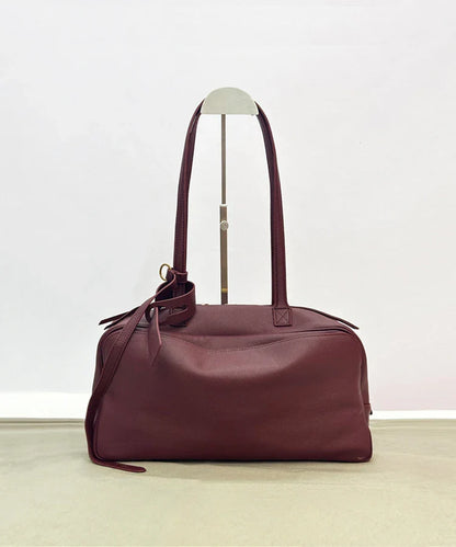 High version genuine leather pillow bag for women 2025 new all-match large capacity first layer cowhide bowling bag for women