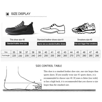 Safety Shoes Men's Work Boots Steel Toe Cap Puncture-Proof Indestructible Security Work Shoes Women Light Comfortable Sneakers