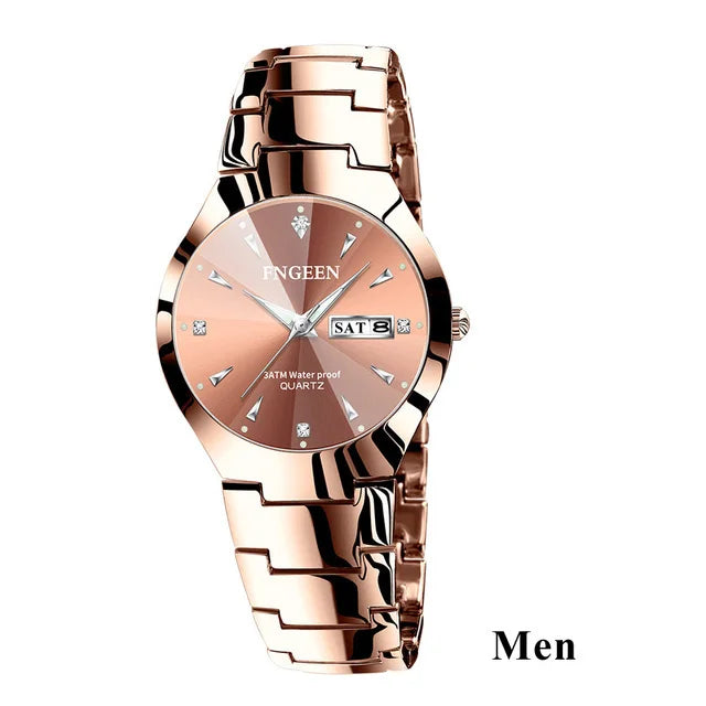 Relogio Feminino Couple Watch Men Quartz watch for Lovers Luxury Womens wristwatch Stainless Steel Waterproof