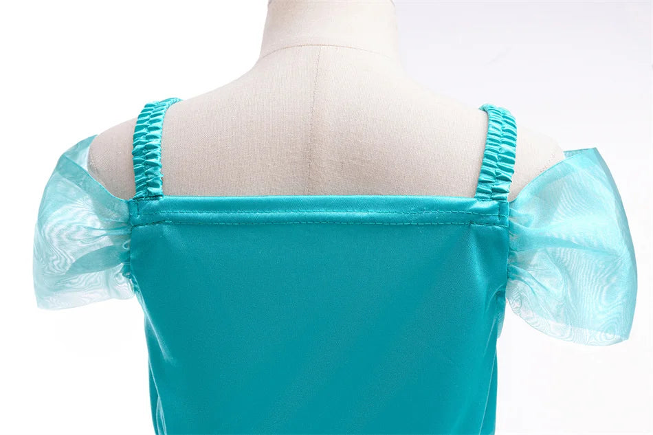 Aladdin Princess Girl Dress Jasmine Two-piece Set Kids Film Role Play Costume Halloween Party Clothes Children Birthday Gift