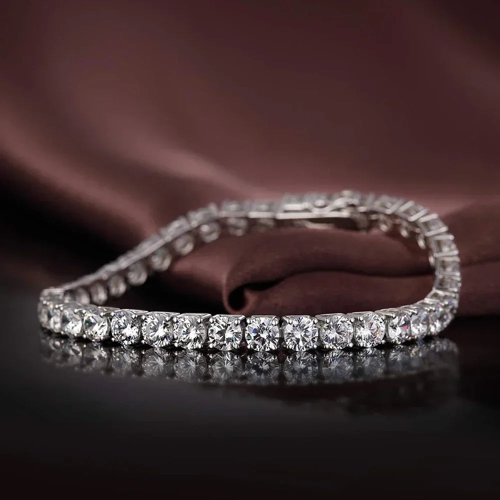 Real Moissanite Tennis Bracelet for Women Men 2.5-6.5mm Lab Diamond Bangle with Certificates 925 Sterling Silver Fine Jewelry