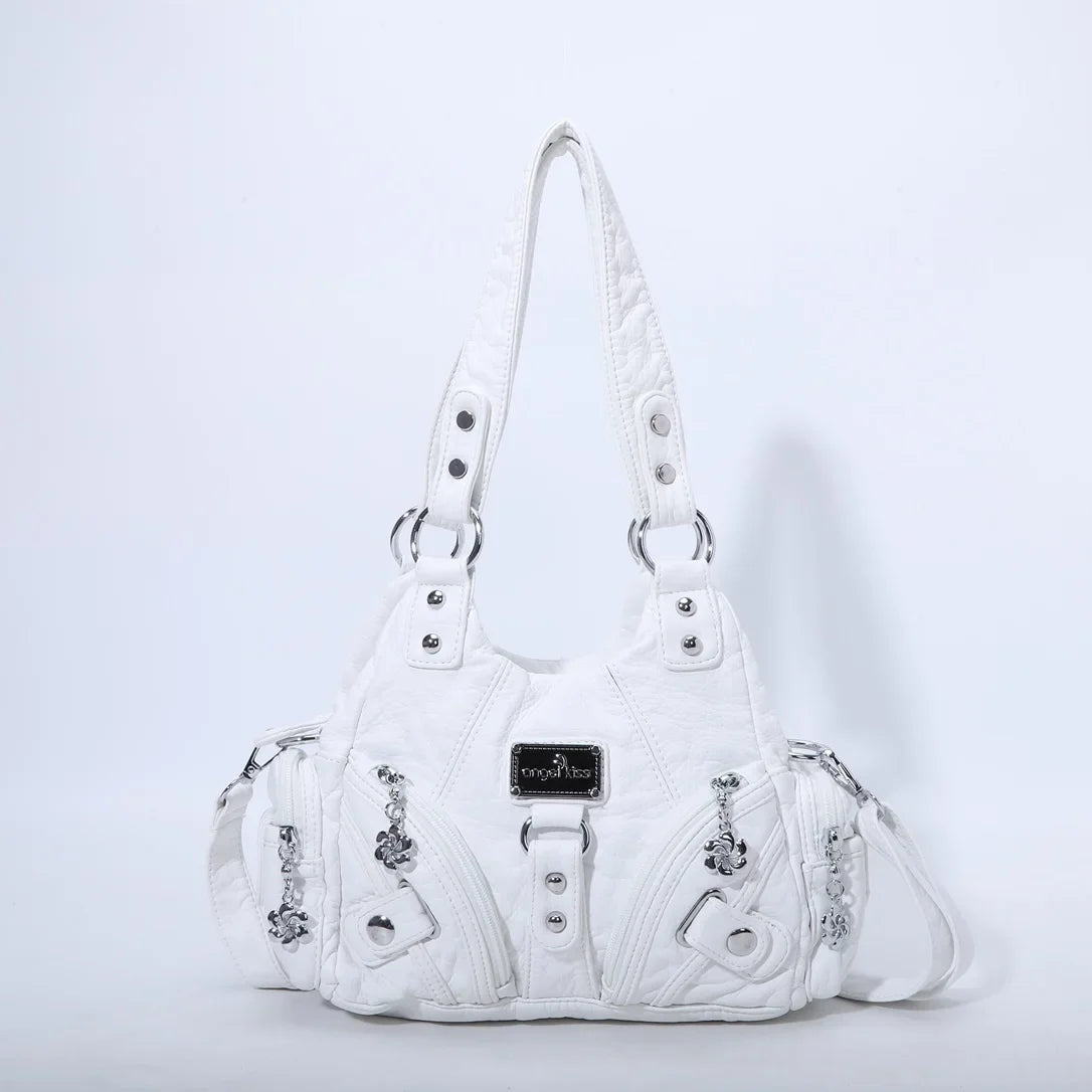 Women Handbags Rose Soft Tote Bag Small Top-handle Purse Fashion Satchel Multi-Pockets Shoulder Bag Hobos Phone Pack