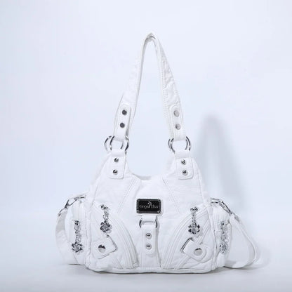 Women Handbags Rose Soft Tote Bag Small Top-handle Purse Fashion Satchel Multi-Pockets Shoulder Bag Hobos Phone Pack