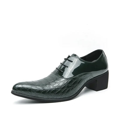 Luxury Wedding Dress Men High Heel Shoes Design Blue Man Patent Leather Shoes Party Men Pointed Toe Formal Shoes Zapatos Oxfords
