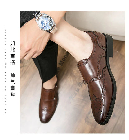 Classic Dress Shoes Men Trend Casual Business Office Leather Shoes For Men Large Size 48 Social Party Formal Brogues Shoes Male