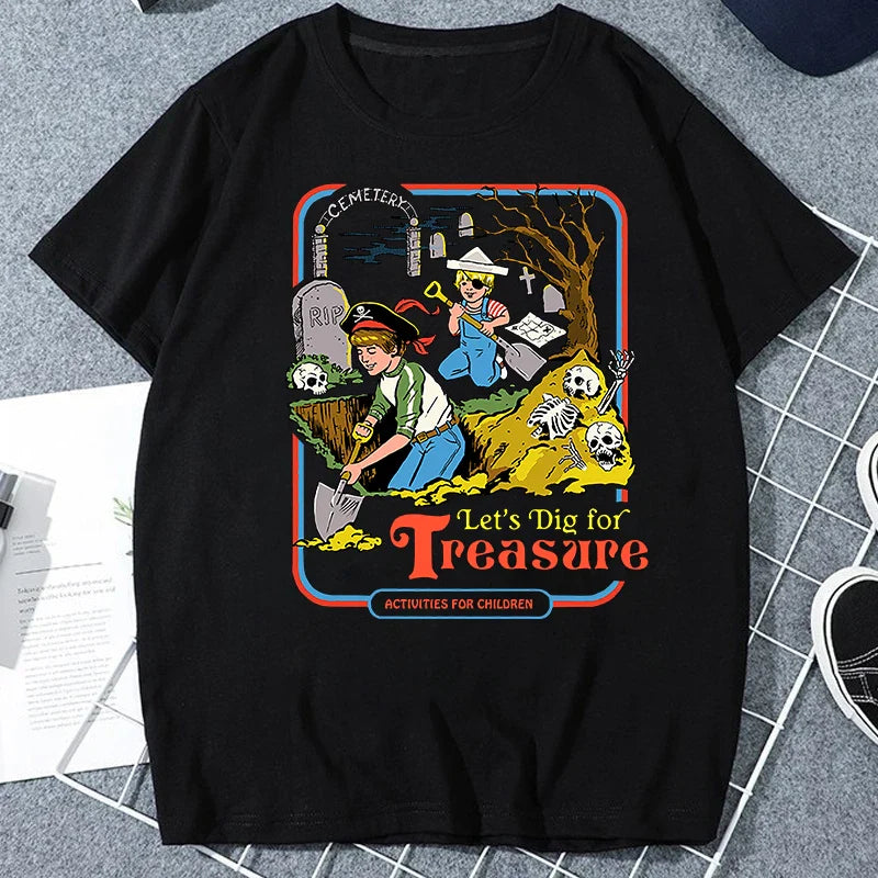 Let's Sacrifice Toby Horror Satanist Graphic Tops Unique Creative Cartoon Streetwear Unisex Scary Short-sleev Tee Ropa Hombre