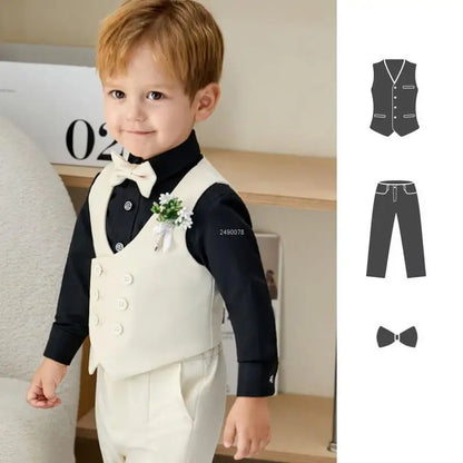 Baby Kids Photography Suit Newborn 1 Year Birthday Ceremony Costume Children'S Day Performance Suit Boys Formal Wedding Dress