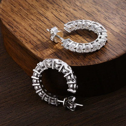 D VVS1 Moissanite Earring 925 Sterling Silver Plated 18k White Gold Fine Jewelry with GRA Wedding Earrings for Women
