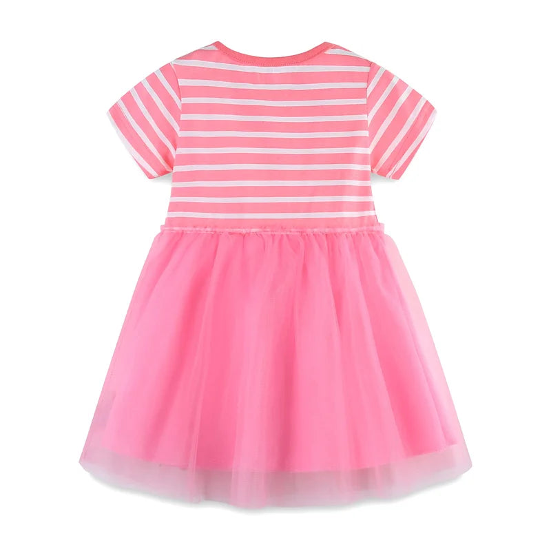 2-7T Summer Princess Girls Dresses Rabbits Kids Vestidos Party Birthday Baby Clothing Embroidery Dress Wedding