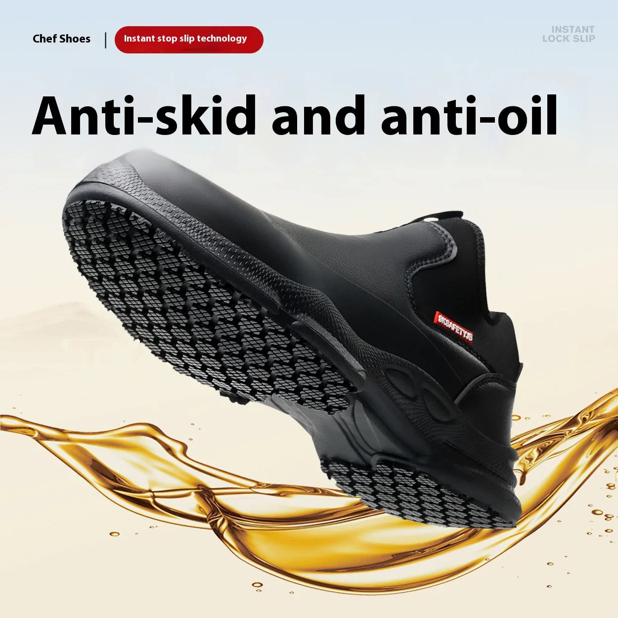 Fashion Comfort Soft Soled Waterproof Shoes Chef Shoes Four Seasons Anti Slip Oil Resistant Business Casual   Work EVA Shoes